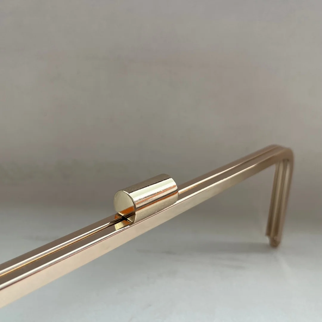30cm Long Manual DIY Metal Purse Frame Square Handmade Hardware Vintage Rectangle Wallet Frame Handcraft Parts Material Gold