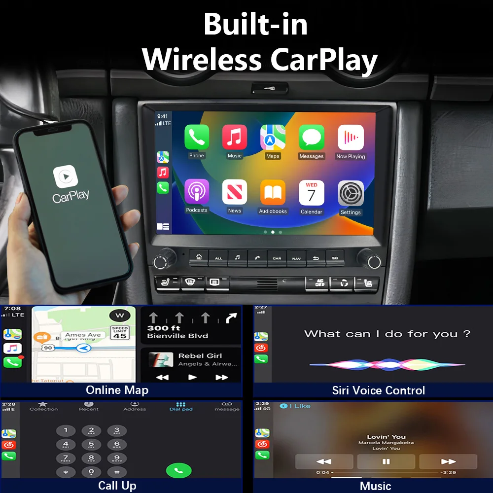 CHSTEK Android 14 Car Radio Multimedia Player For Porsche Boxster 987 Cayman 911 997 Carplay Autoradio WIFI 4G GPS BT Head Unit