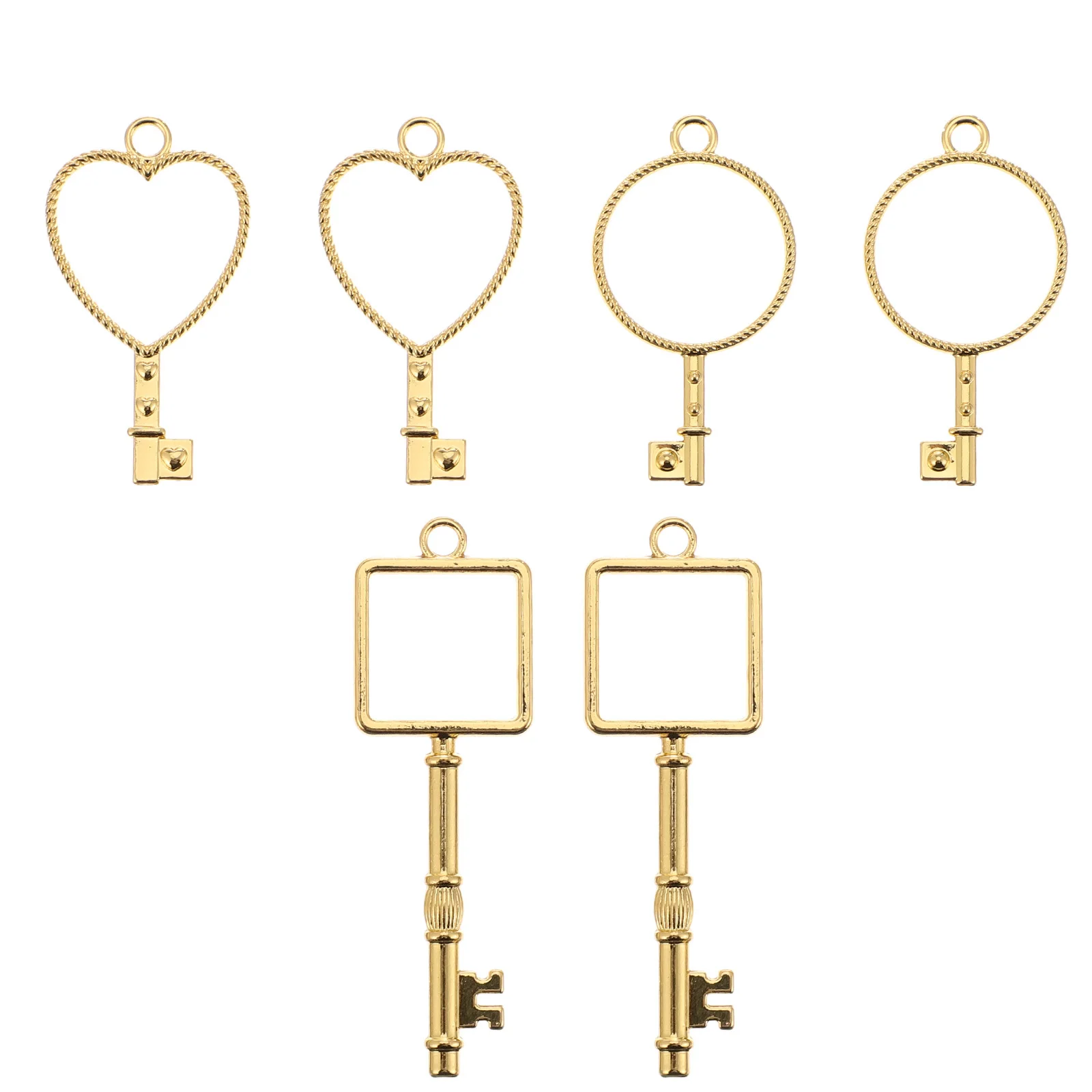 6 قطعة المعلقات الإطار المعدني مفتاح موضوع الجوف الراتنج السحر DIY بها بنفسك مجوهرات الحرفية أساور القلائد الايبوكسي قلادة صنع #1