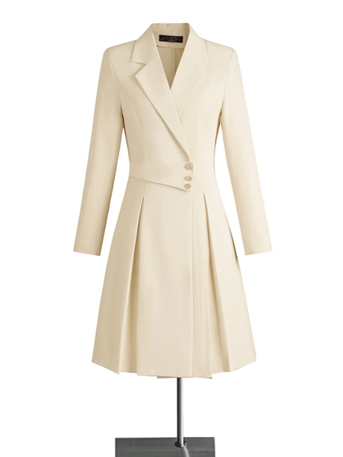 Elegant Long Sleeve Suit Dress Women's Simple Dry Single Button Goddess Style High End Professional Skirt Autumn Winter Fashion