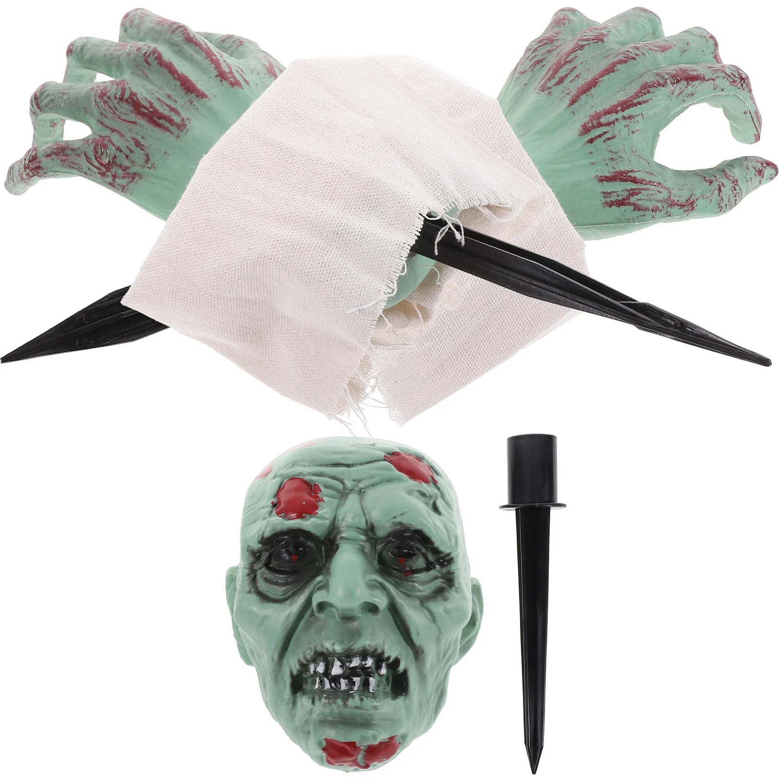 

1Set Horror Skull Head and Hands Lawn Stakes Outdoor Halloween Decorations Cemetery Graveyard Scene Halloween Lawn Decorations