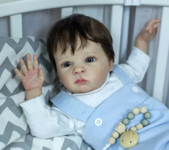 FBBD Customized Limited Supply 19inch Reborn Baby Oskar With Hand-Rooted Hair Already Finished Doll With Different Dress