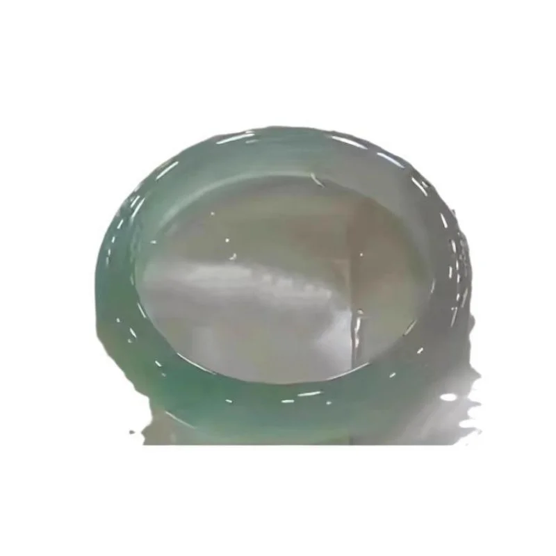 Authentic ice- clear water bracelet with floral patterns, Burmese Tianshan jade glass-type regular circle jadeite br