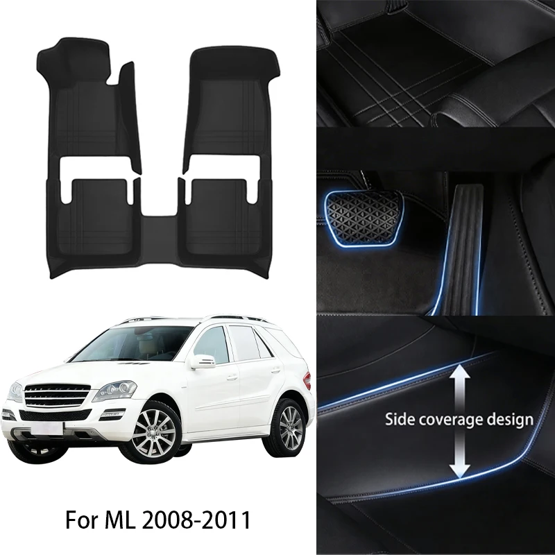 

Комплект автомобильных ковриков из искусственной кожи на заказ для Mercedes ML SLC 2008, 2011, 2014, 2017, 2019 годов выпуска, люкс, полный комплект, аксессуары для интерьера авто