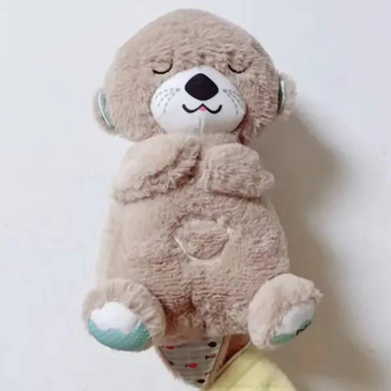 Nutria de Animal de peluche Musical, compañero de dormir, respira y brilla, juguete para bebés cómodos, regalo para recién nacidos