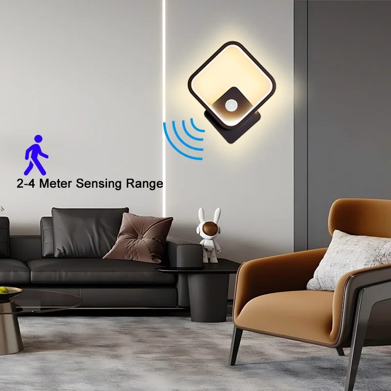 Indoor PIR Human Motion Sensor LED Wall Lamps for Stairs Corridor Hard-wired Induction Wall Lights Wall Sconce Hallway Entryway
