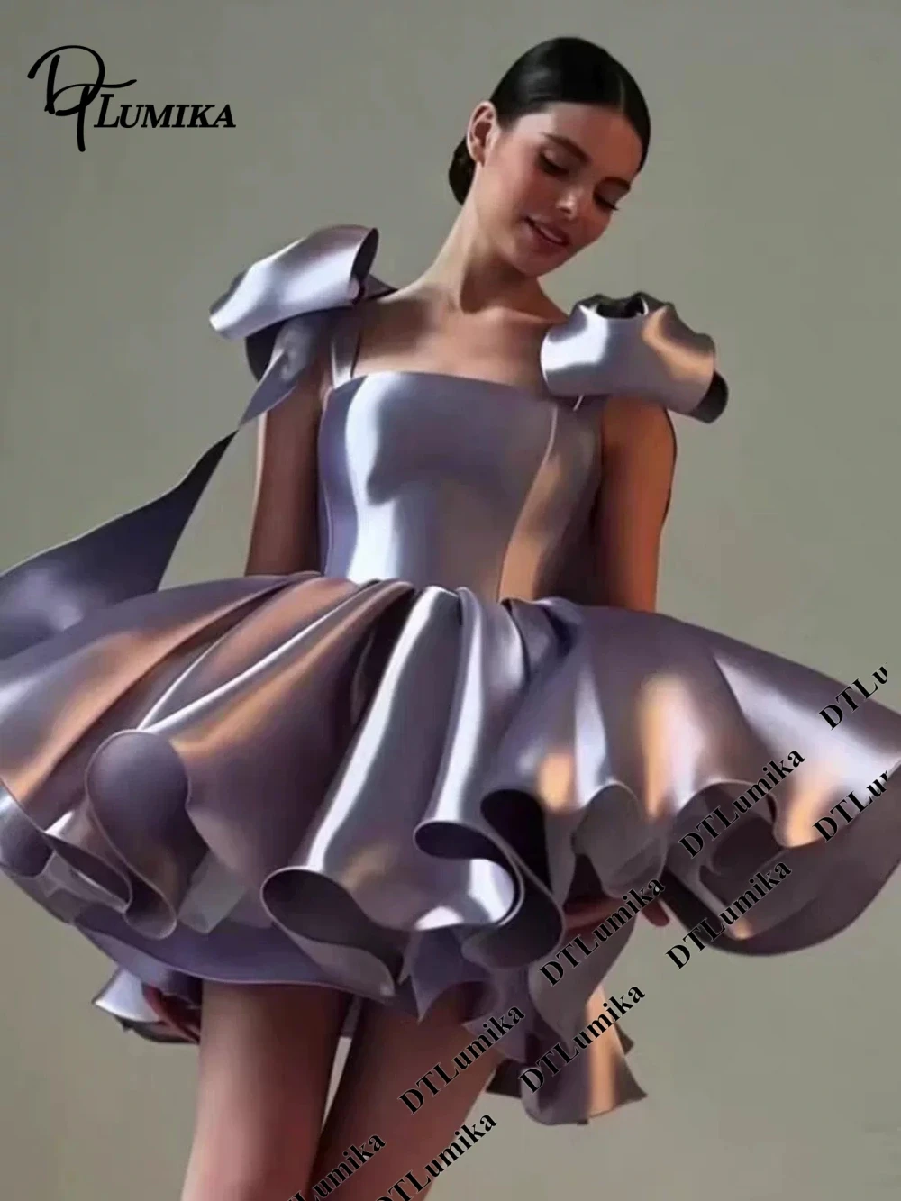 Vestido de Fiesta Mini con Lazo de Satén, Vestidos de Cóctel Brillantes y Elegantes 2026, Vestido de Eventos a la Moda, Vestidos Cortos Populares
