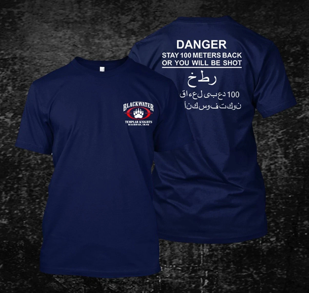 Blackwater Templar Knight Danger Shot - Custom Men's Back and Front T-Shirt Tee