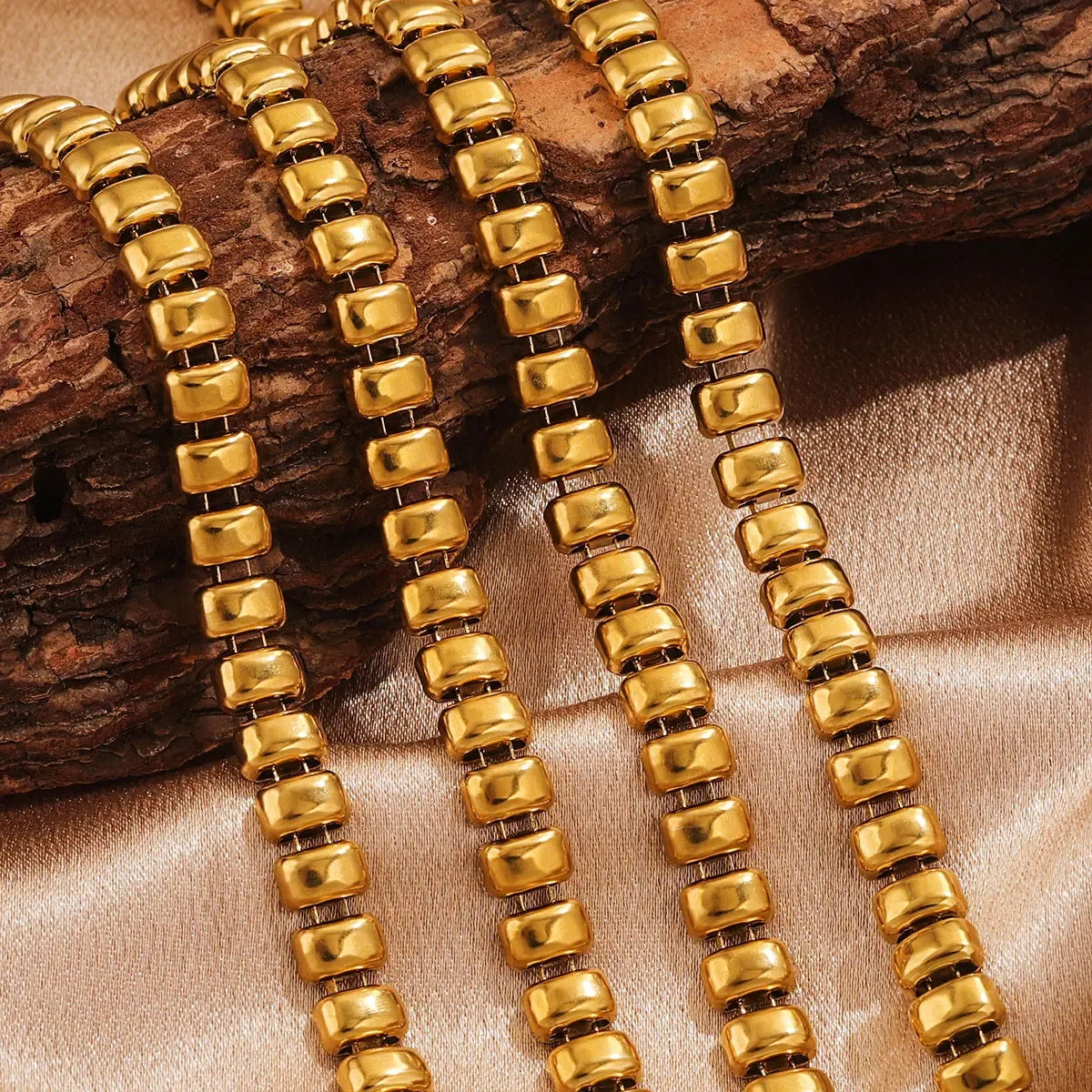 1Meter Large Stainless Steel Chain Gold Plated Ladies Men Fashion DIY Hip Hop Jewelry Accessories Handmade Chain Connector Found