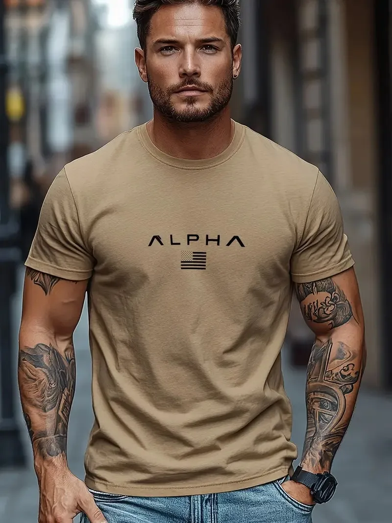 The new men's T-shirt for summer 2025 is breathable lightweight casual and fashionable with letter prints
