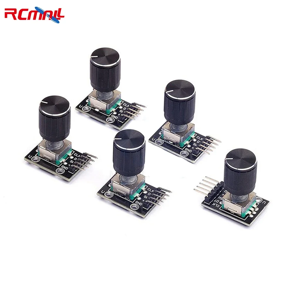 RCmall 5Pcs 360 Degrees Rotary Encoder Module Brick Sensor Switch Knob Cap for Arduino