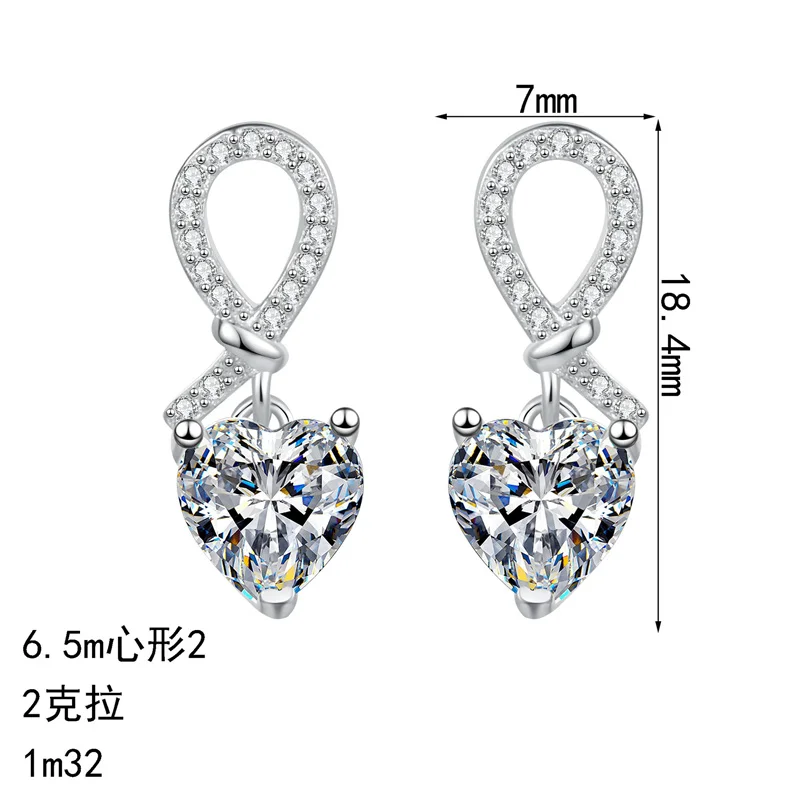zfsilver-925-シルバーモアッサナイトクラシックカラー-d-ダングルドロップハートイヤリングチャーム女性アクセサリージュエリーパーティーギフト-az1356-e