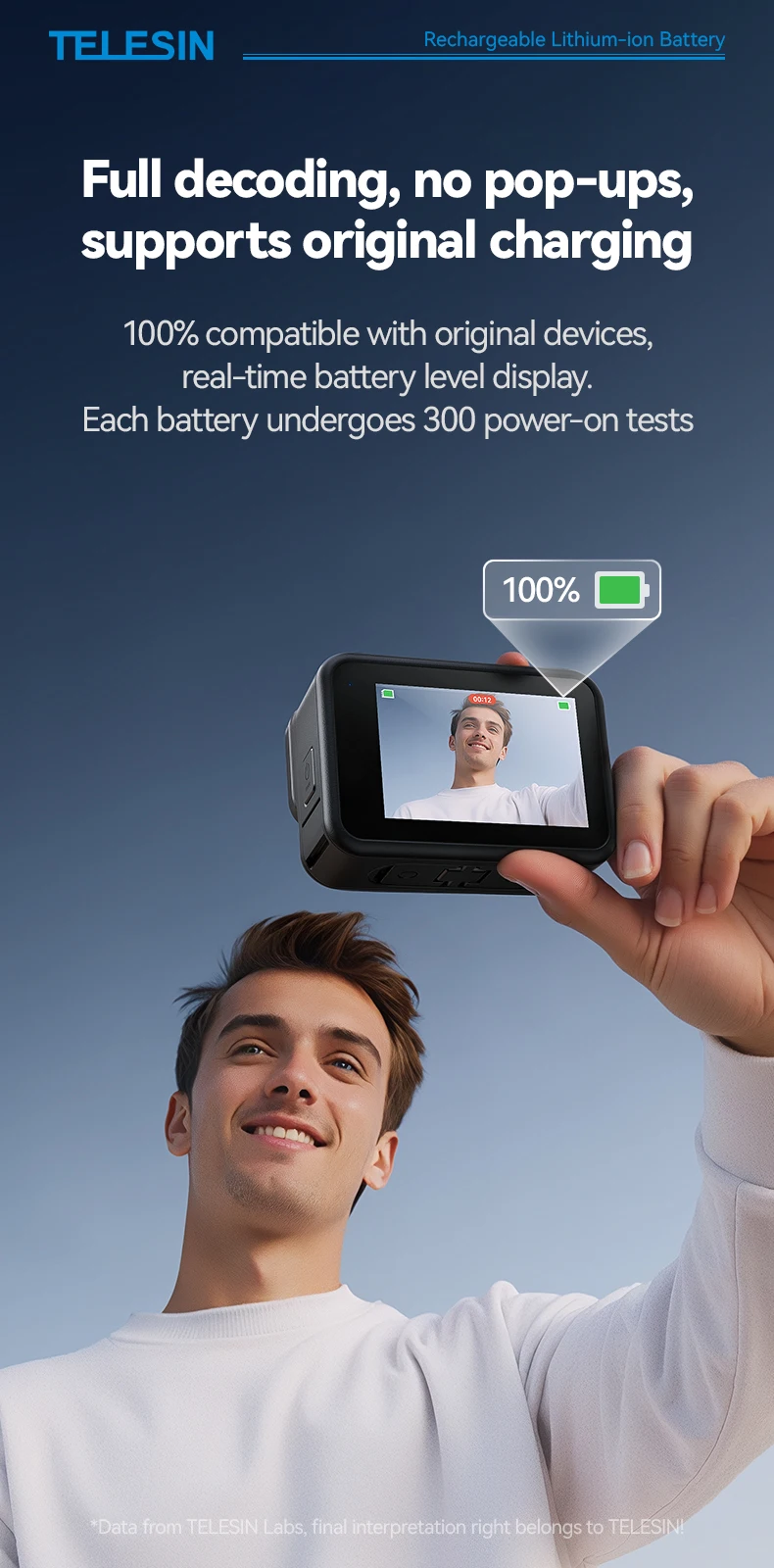 TELESIN 1900 mAh Lade Batterie Für GoPro Hero 13 Batterie 3 Möglichkeiten Schnelle Ladegerät Box TF Karte Lagerung Für GoPro 13 zubehör – Detail 4