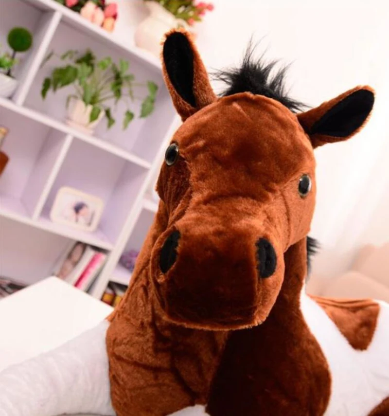 1PC Simulation Animal 70x40cm Horse Plush Toy Prone Horse Doll For Birthday Boys Gift Gift