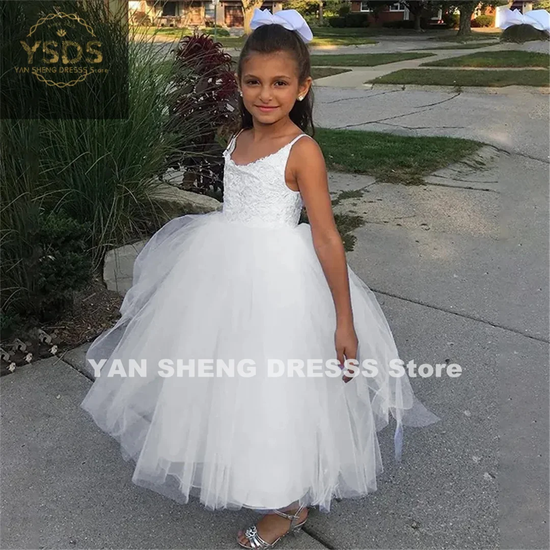 

Lovely Princess Flower Girl Dresses Birthday Half Sleeves Pageant Communion Robe De Demoiselle Princess Wedding Party Gown