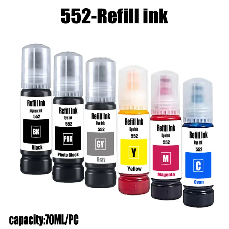 

For Epson Refill Ink Kit 552 For Epson EcoTank ET-8500 ET-8550 Printer Pigment Refill Ink Dye Refill ink
