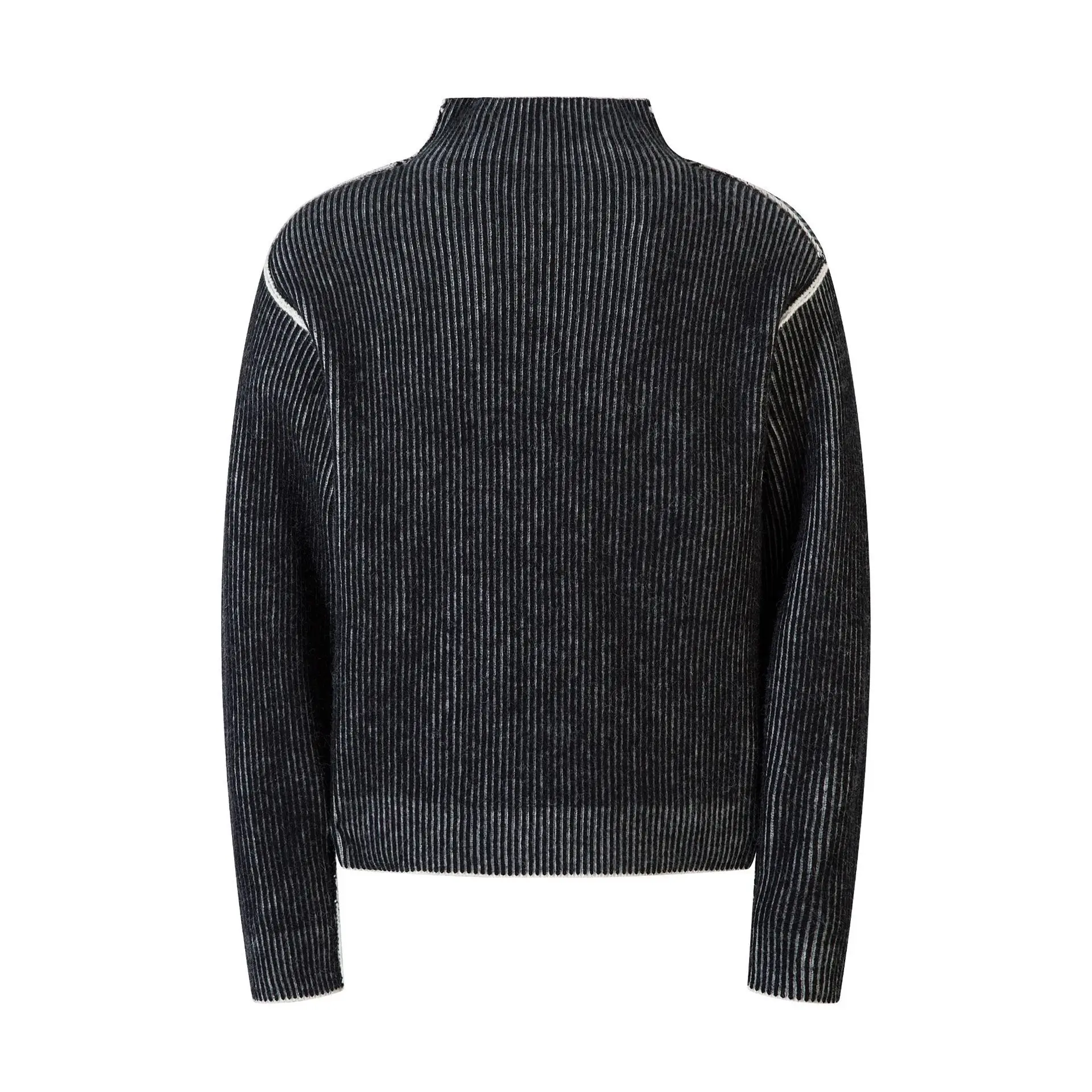 MWJLPWQ-suéter Reversible de cuello alto Retro americano para hombre, Tops de punto cálidos de manga larga para otoño e invierno, 2025 21726