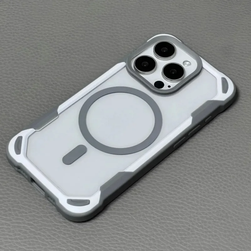 Hit Color Bumper Shockproof Magnetic Phone Case for iPhone 16 17pro max 15 14 Pro 13 11 12 Wireless Charging Hard Acrylic Cover