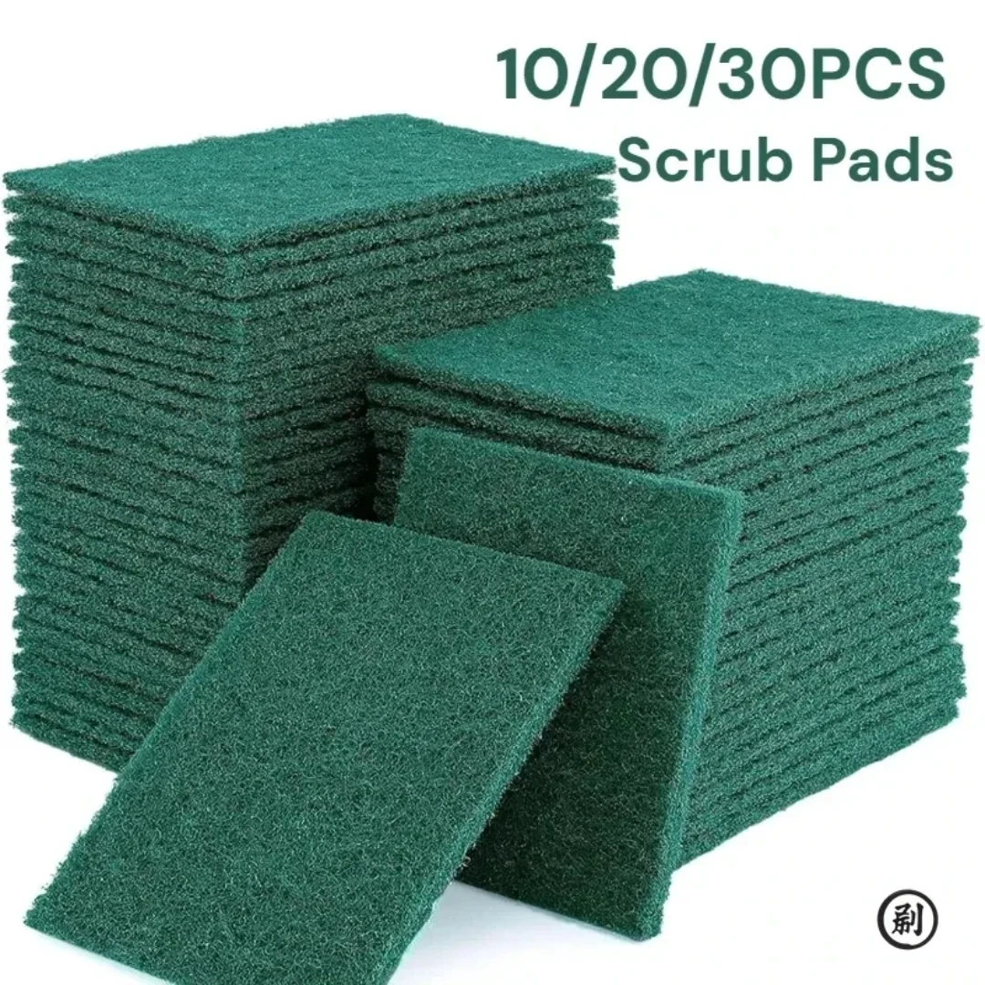 

Grit-Free Scrub Pads, 10/30 Pcs - Scratch-Free for Non-Stick Pans, Multipurpose Reusable Kitchen Sponges for Dishes, Pots & Grea