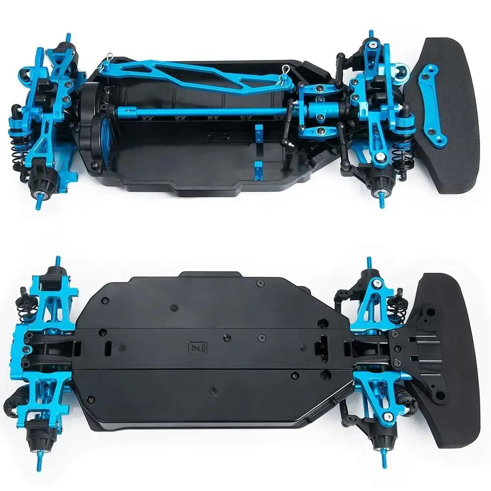 Metal&Plastic Chassis Frame Assembled Set for 1/10 Tamiya TT02 RC Model Car Kit