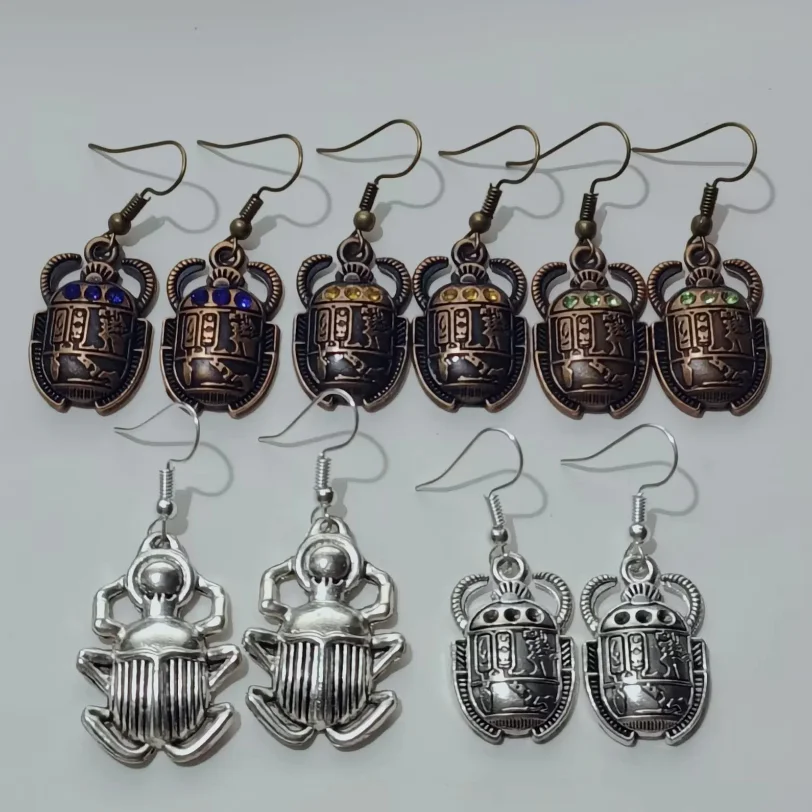 5style Egyptian Scarab Dangle Earrings for Women Aesthetic Goth Gothic Vintage Egyptian Drop Women's Jewelry