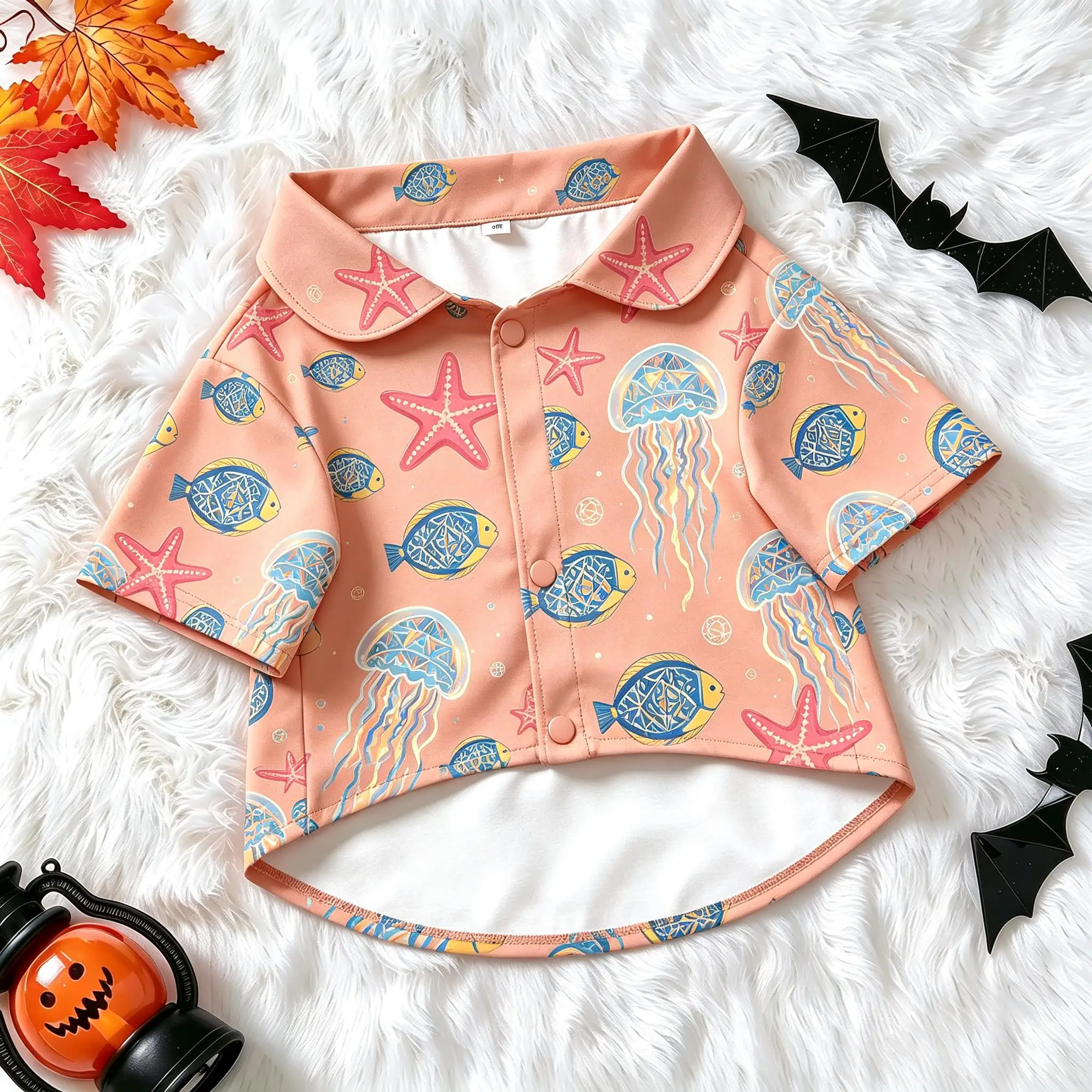 Pet Dog Shirt Colorful Tropical Big Floral Pattern Print Breathable Button Up for Small Medium Dogs Boho Garden Theme Daily Wear