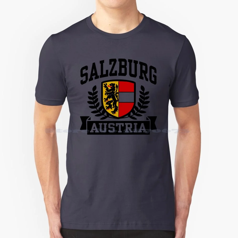 Salzburg T Shirt 100% Cotton Tee Salzburg Alps Vienna Austrian Mountains Mozart Innsbruck Linz Alpine Germany Graz