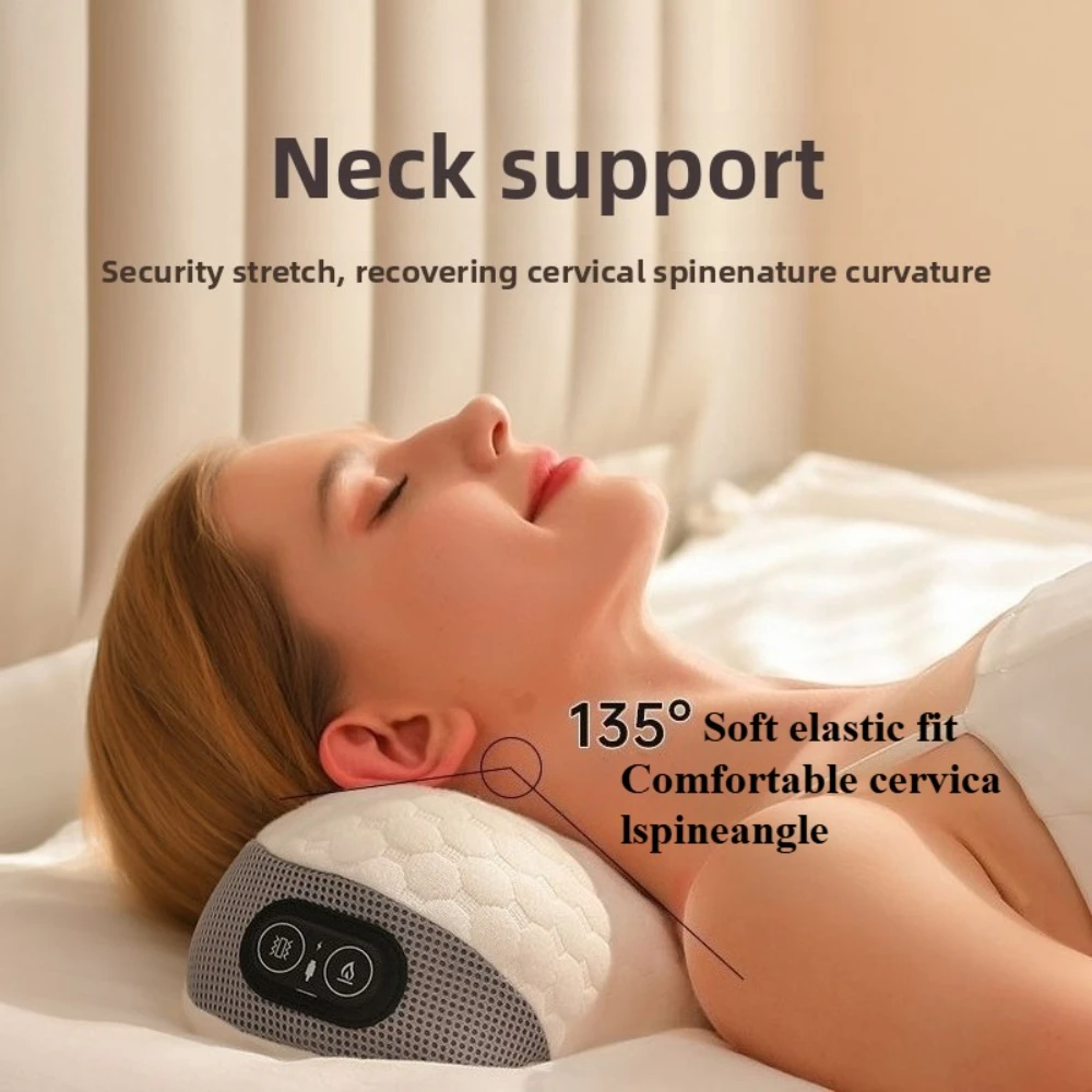 

Нагревательная вибрационная подушка для массажа шейного отдела позвоночника, пена с эффектом памяти, дышащий хлопок, тяговый эластичный массажер для талии, подушка для талии