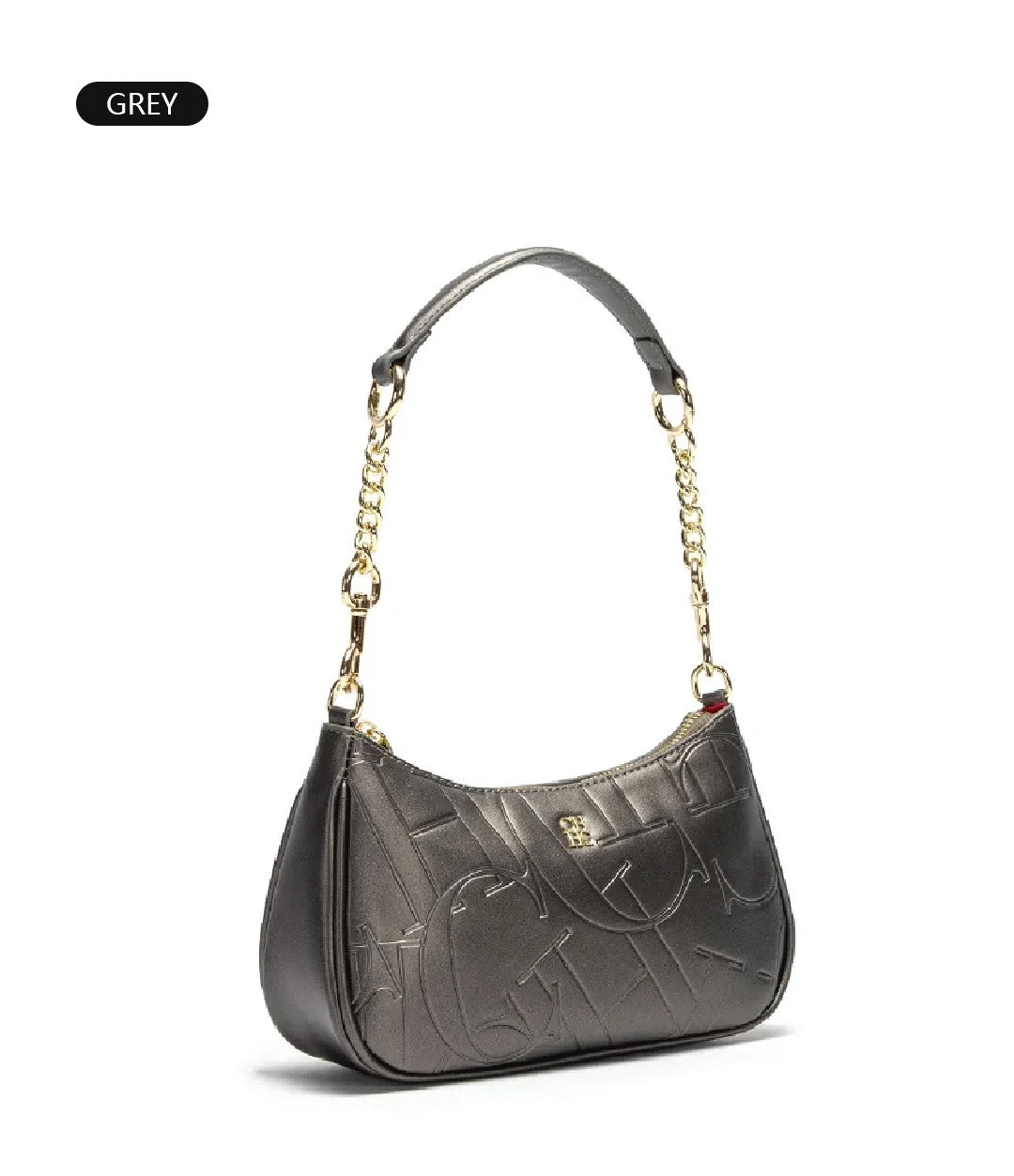 CH Luxus Monogramm Geprägte Unterarmtasche für Damen Ketten-Umhängetasche Vintage Reißverschluss Alltägliche Schulterhandtasche – Detail 9