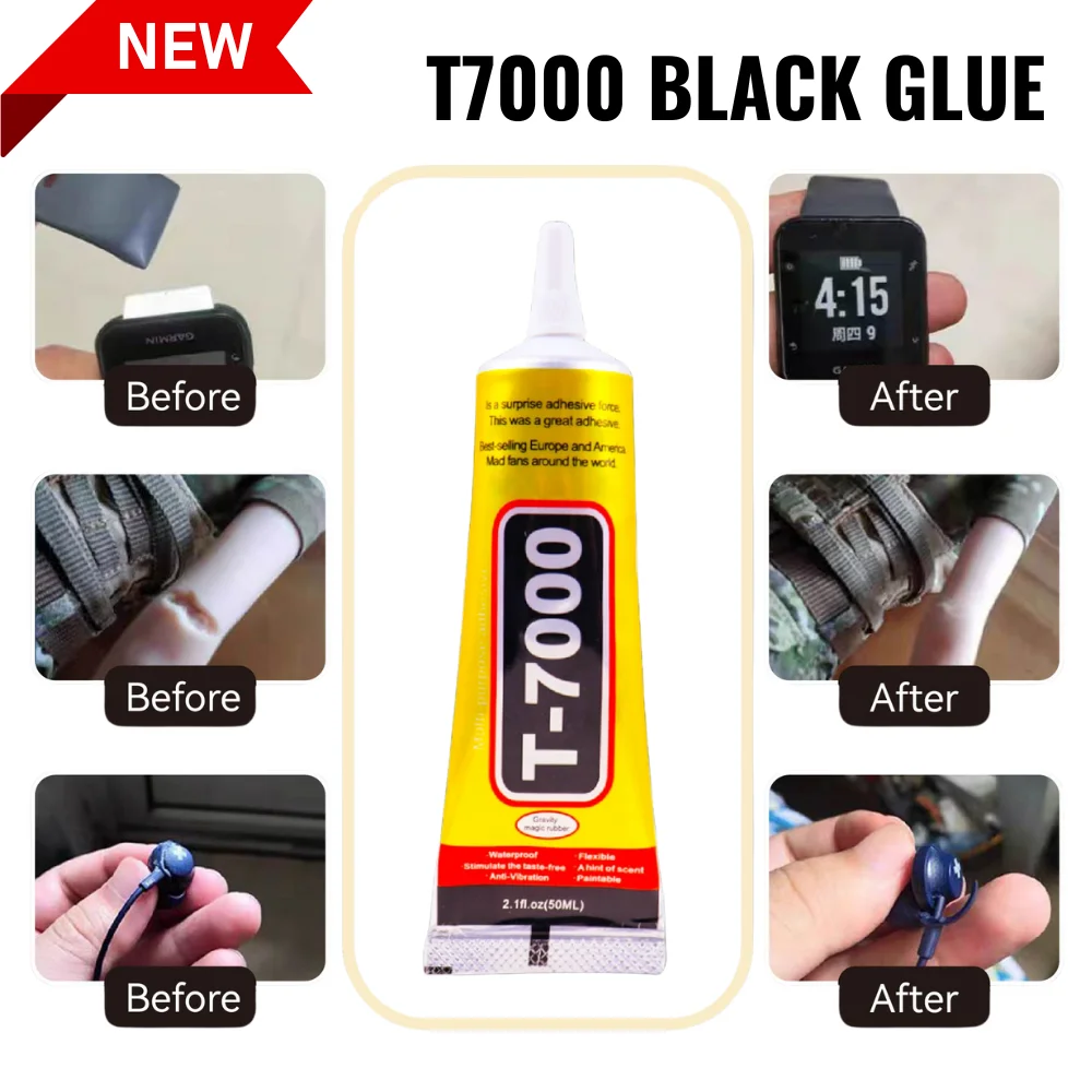 BULAIEN T7000 Black Contact Cellphone Tablet Repair Adhesive Strong t-7000 Glue 15ML 50ML 110ML with Fine Needle Outlet