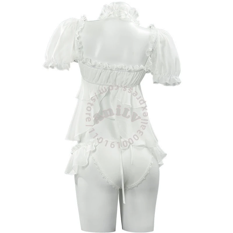 AniLV Game Goddess Swimsuit Uniform Women White Chiffon Pajamas Outfits Cosplay Costume - view 3
