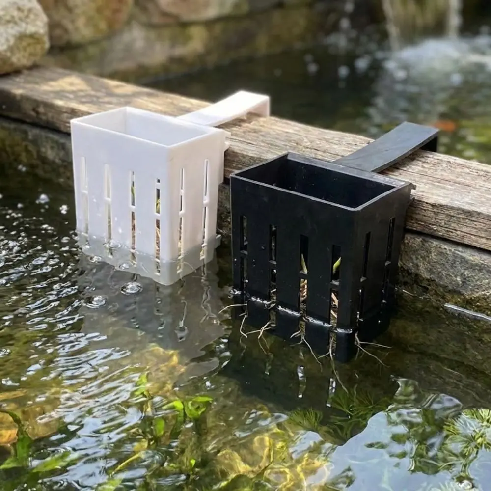 Wall-Mounted Aquarium Plant Basket Plastic Planter Containers Aquatic Plant Holder Water Culture Planter Self Watering