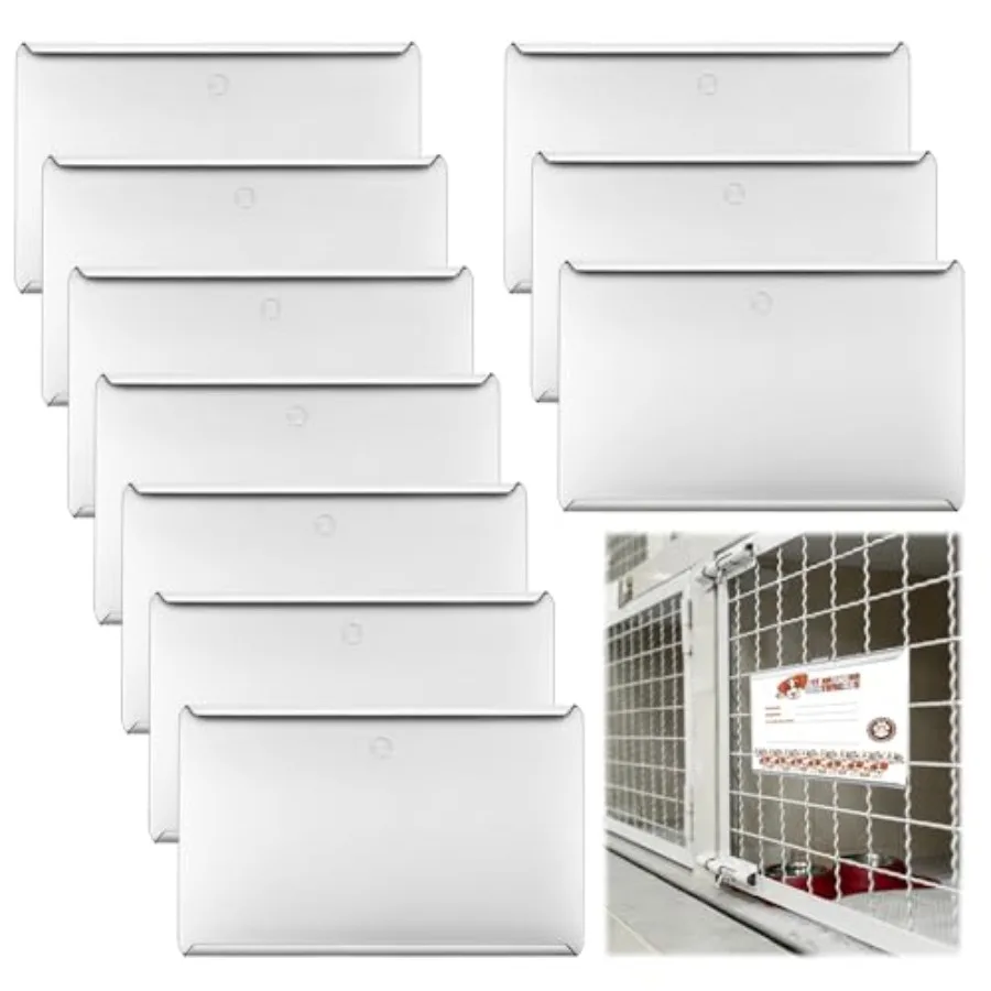 

10 Pcs Metal Kennel Card Holders Kennel Accessories Dog Cat Boarding Cards Record Pet Care ID Info for Dog Hamster Cage Boardin