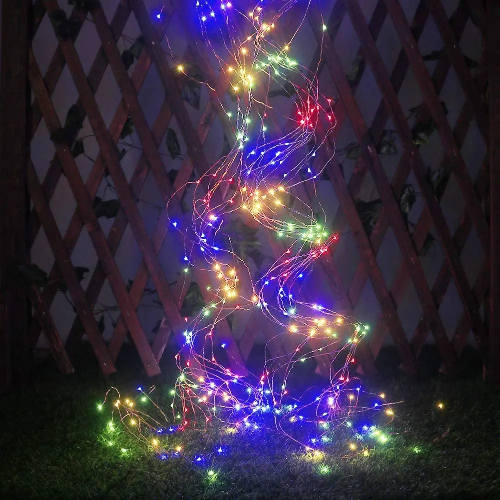 Vines Branch Solar Lamp Cooper Wire Fairy lights 10 Strings 200 LED String Lamp For Outdoor Garden Christmas Tree Decoration