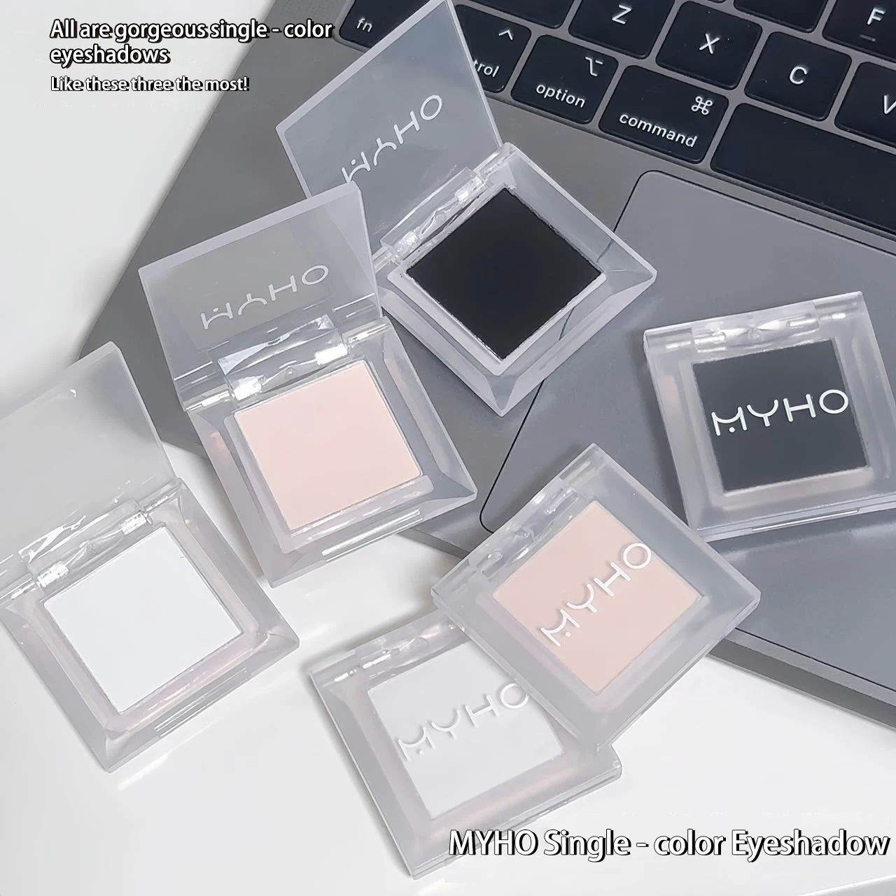 長持ちするマットホワイトとスモーキーブラックのアイシャドウパレット、繊細、高色素モノクロ、輪郭強化、日常着用