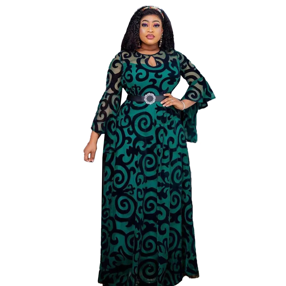 

MD African Dresses For Women Wedding Party maxi Robe Dashiki Print Lace Robe Muslim Kaftan Abayas Turkey Nigerian Clothing