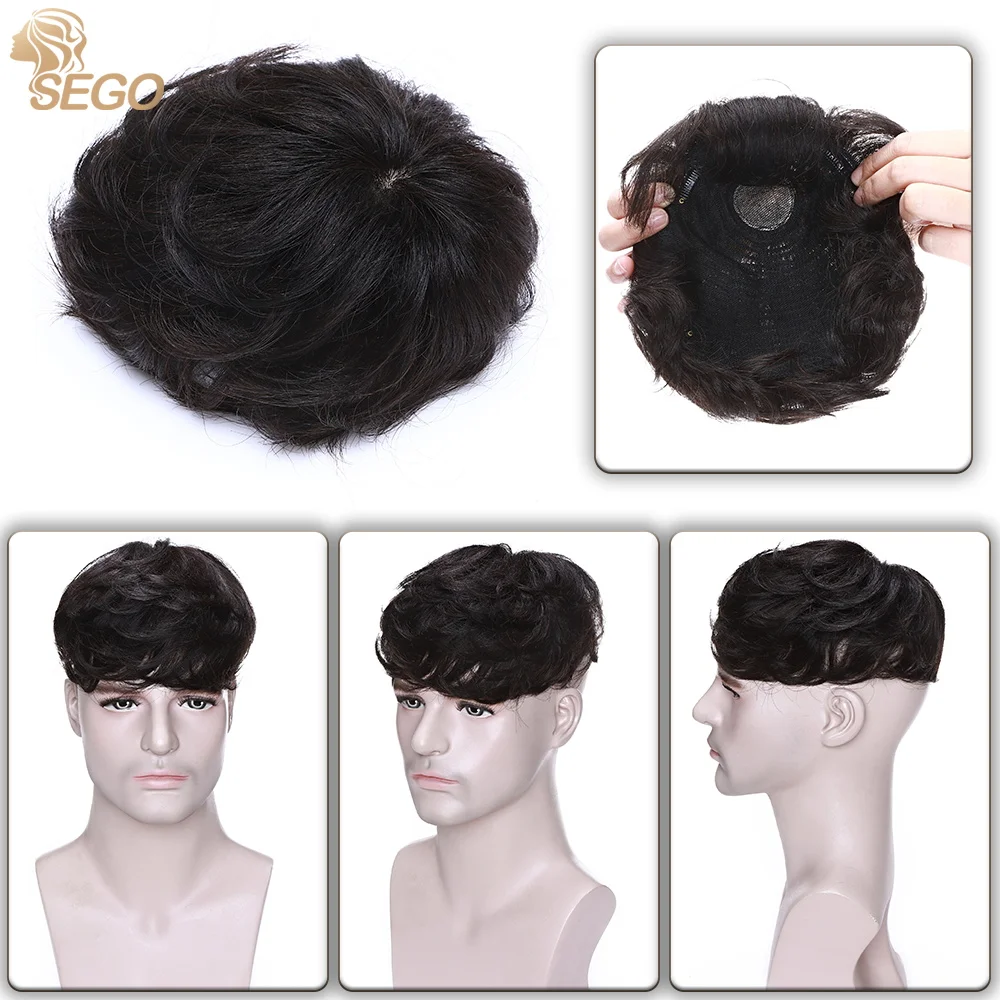 Sego 16x19cm Männer Toupet für Männer Echthaar teile Haar Einheit Perücke männlich Toupet Ersatz system Männer Kapillar prothese – Detail 2