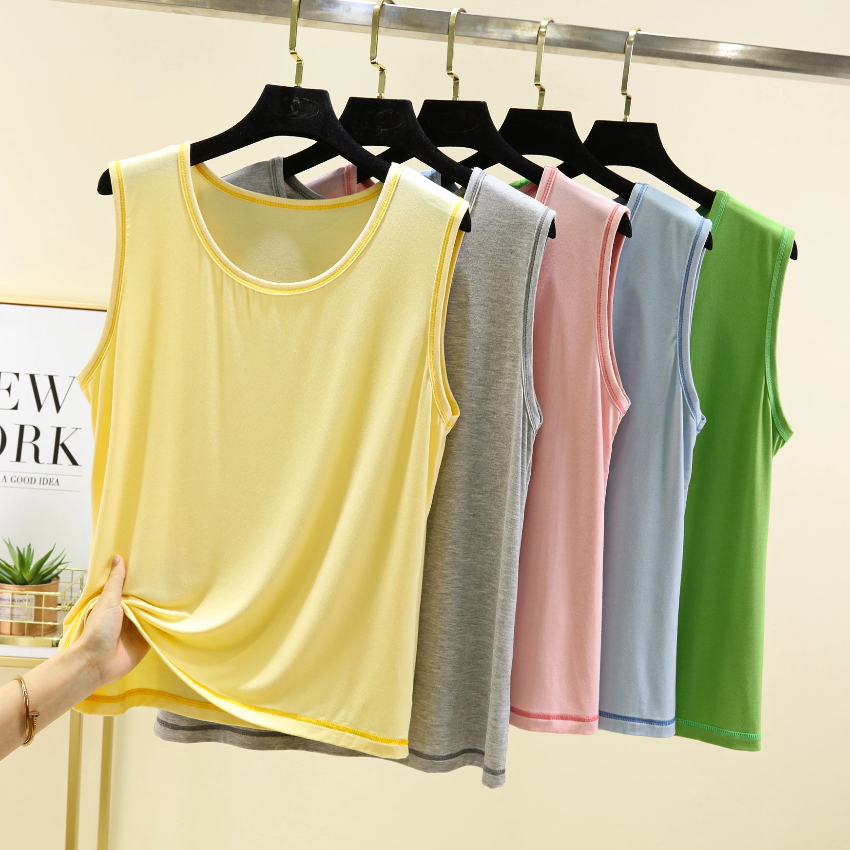 مشروط تانك القمم المرأة الصيف رقيقة Svel حزام عادية فضفاض حجم كبير قاعدة التخسيس irt ملابس خارجية مريحة للتنفس #3