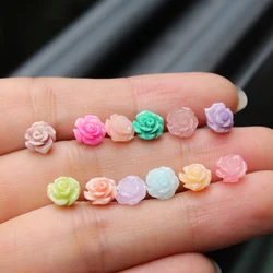 6mm Camelia Double Colored Artificial Coral Beads Flowers Multi-Color Charms for Jewelry Bracelet Necklace Earring making DIY