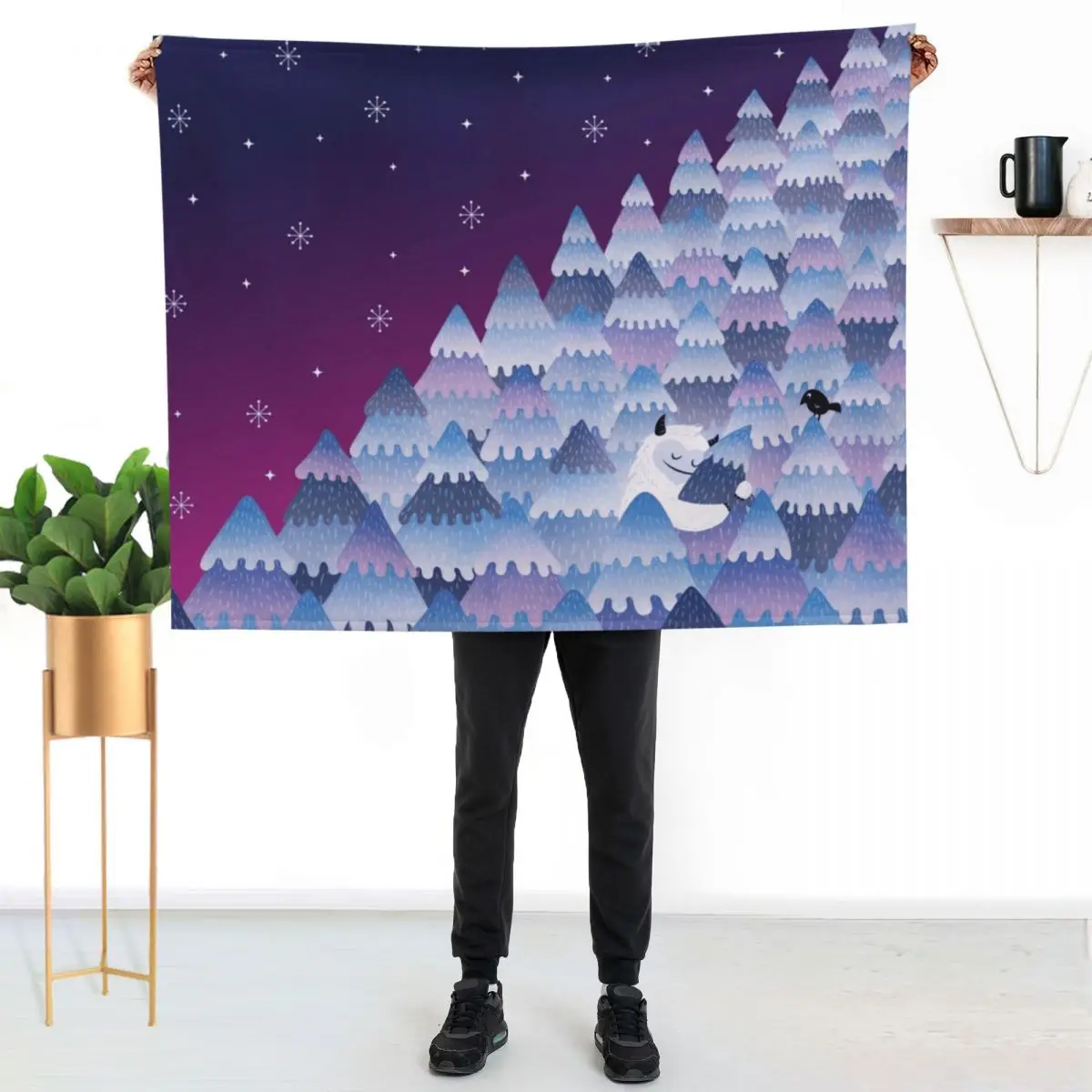 Tree Hugger (Night version) Throw Blanket warm winter Luxury St Luxury Designer Bed covers Single Blankets