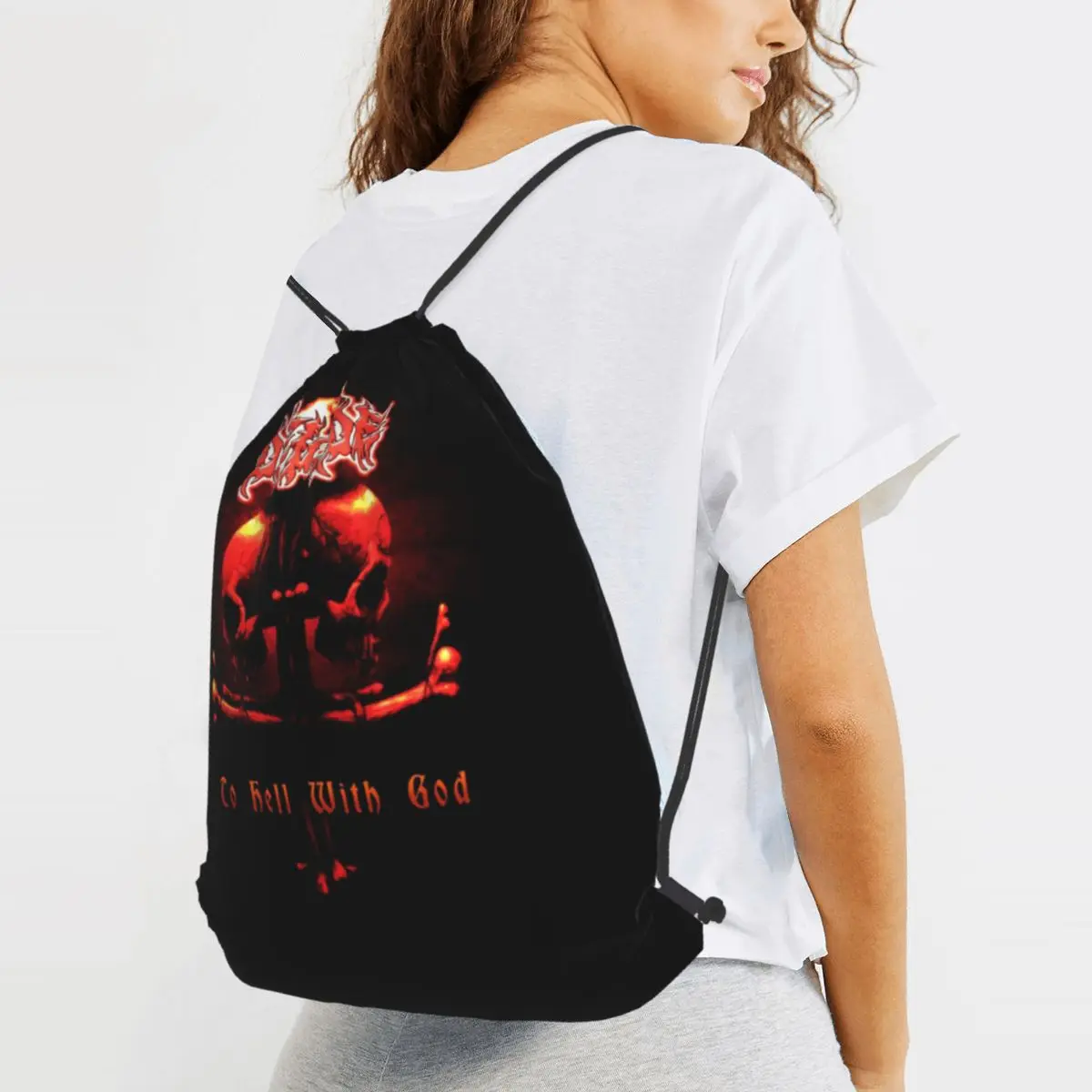 Deicide Backpacks Multi-function Drawstring Bundle Pocket Sports Bag Book Bags for Man Woman Students