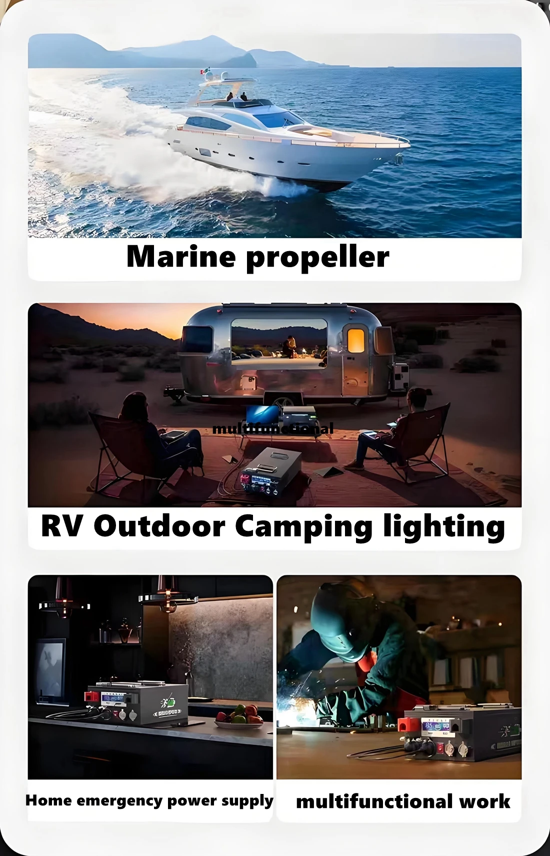 Camping RV barco de pesca energía al aire libre LiFePO4 batería 24V 24V 24V 1000Ah batería recargable de ciclo profundo multifuncional