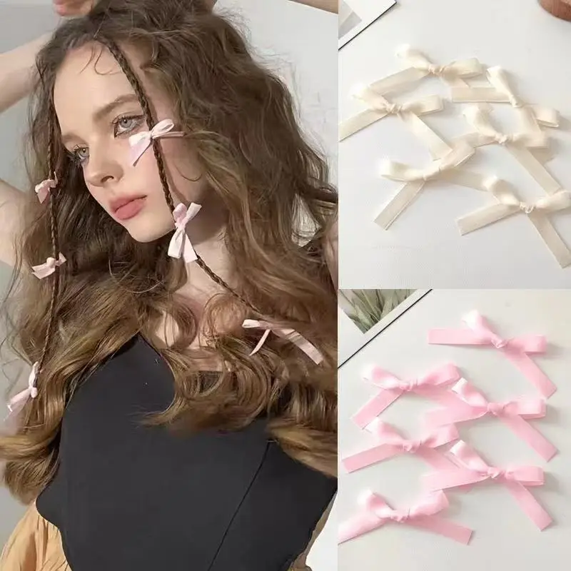 2-30Pcs Kinder Süße Weiße Farbe Mini Bowknot Mit Haar Clip Baby Mädchen Ballett Stil Band Geflochtene Haar zubehör Großhandel – Detail 3