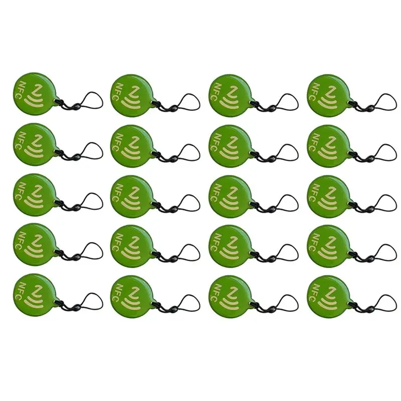 N82R 20 ชิ้นแท็ก NFC ป้าย Ntag213 13.56 เมกะเฮิร์ตซ์สมาร์ทการ์ดสำหรับโทรศัพท์ที่รองรับ NFC ทั้งหมดสมาร์ทบัตรธุรกิจ NFC 31.5X28 มม. C