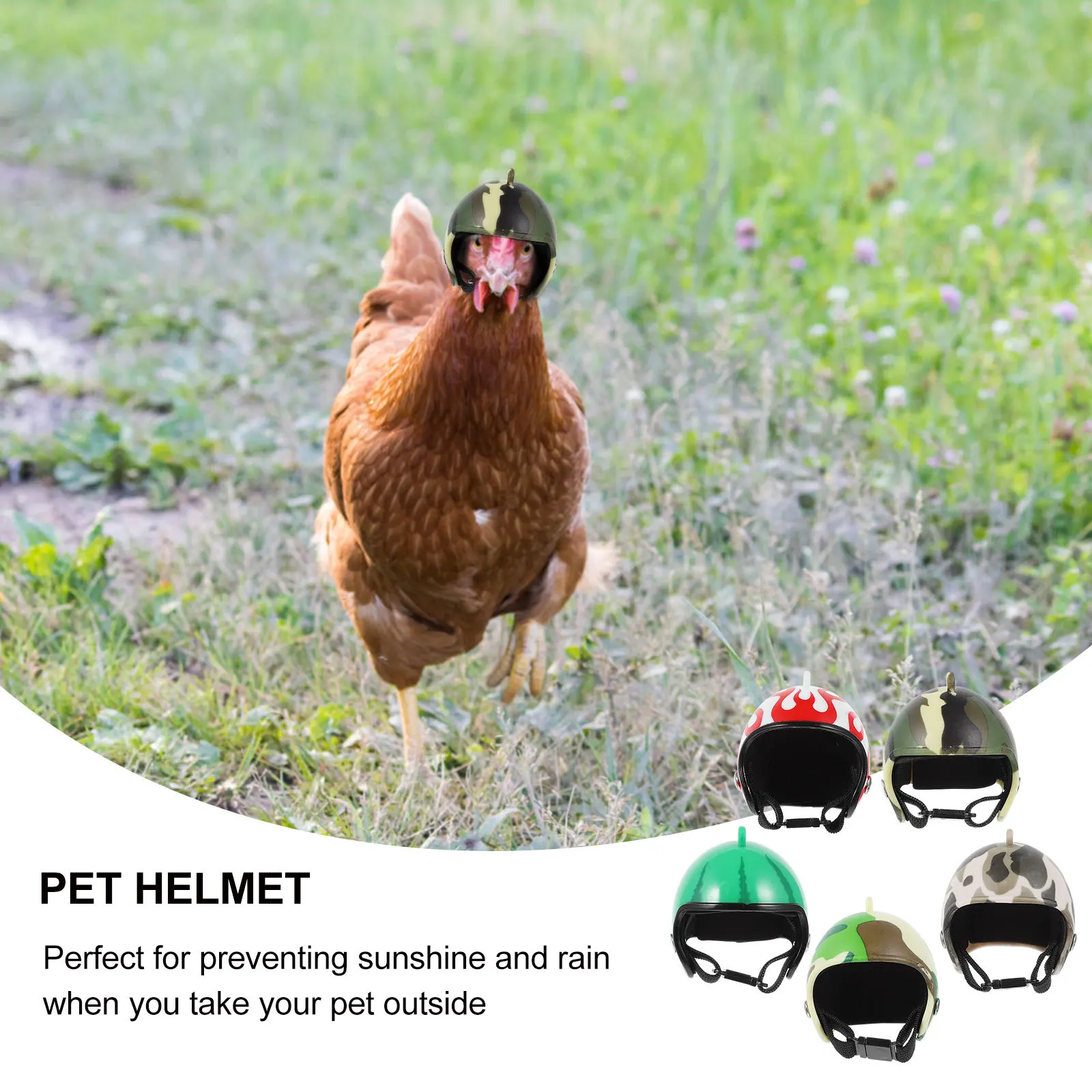 

5Pcs Chicken Safety Hat Protective Headwear for Birds Ducks Parrots Poultry Rain Pet