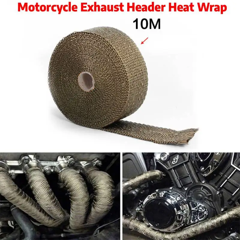 10M Motorrad Auspuff Header Wärme Wrap Universal Motorrad Auto Schalldämpfer Thermische Band Isolierung Rolle Beständig Rohr Mit Krawatte
