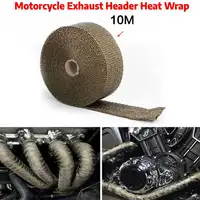 Cinta térmica Universal para silenciador de escape de motocicleta, rollo de aislamiento de cinta térmica, tubo resistente con lazo, 10M