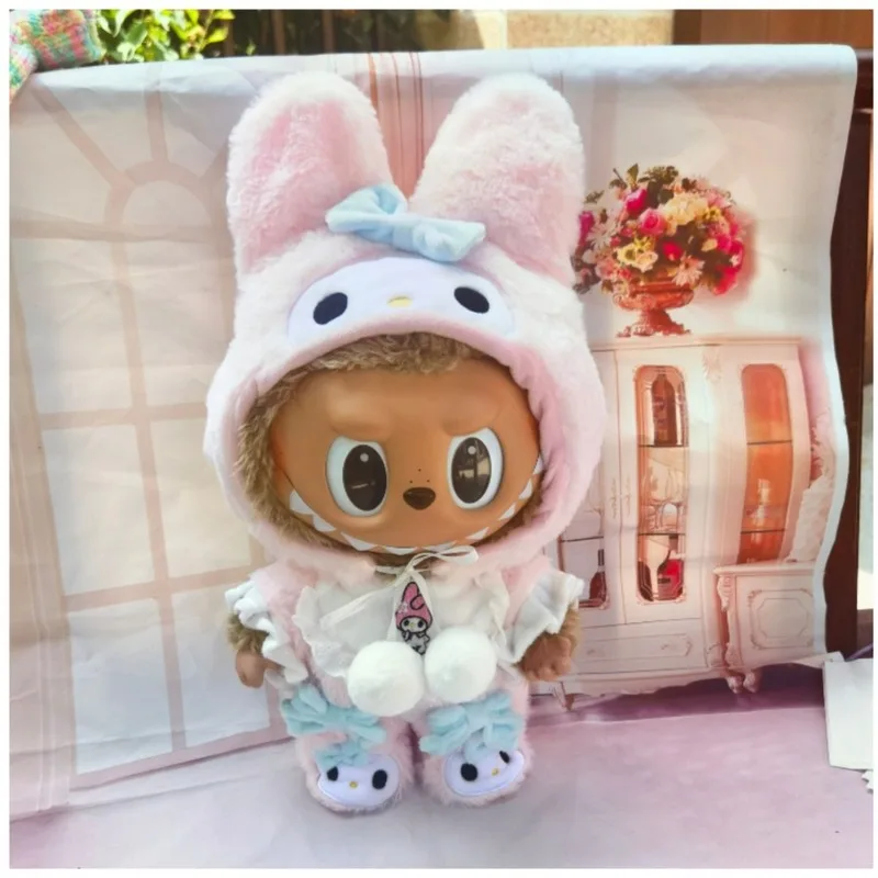 

15/17 см одежда Labubu Kawaii Melody мини-свитер комбинезон шляпа комплект обуви аксессуары для кукол украшения подарок