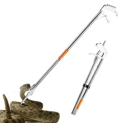 120cm Snake Stick two types Reptile Grabber Tool Stainless Steel Foldable Snake Hook Catcher Tool For Camping Fishing