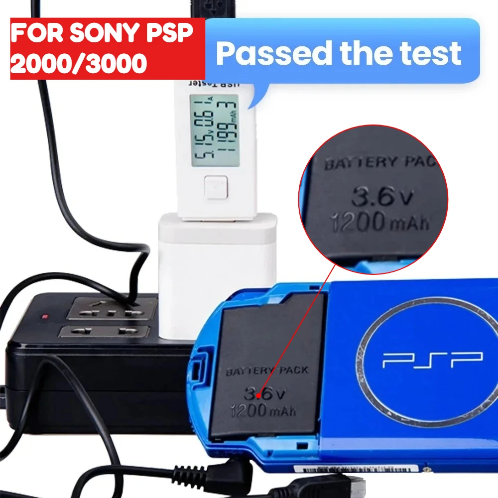 Batería de Repuesto de Litio Recargable de 3.6V 1200mAh de Capacidad Real para Consola de Juegos Sony PSP 2000/3000 PSP-S110
